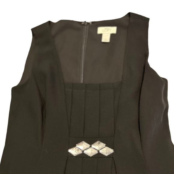 Ann Taylor Loft  Black Cocktail Dress with Crystal Embellishments - Size 2 - Picture 6 of 11